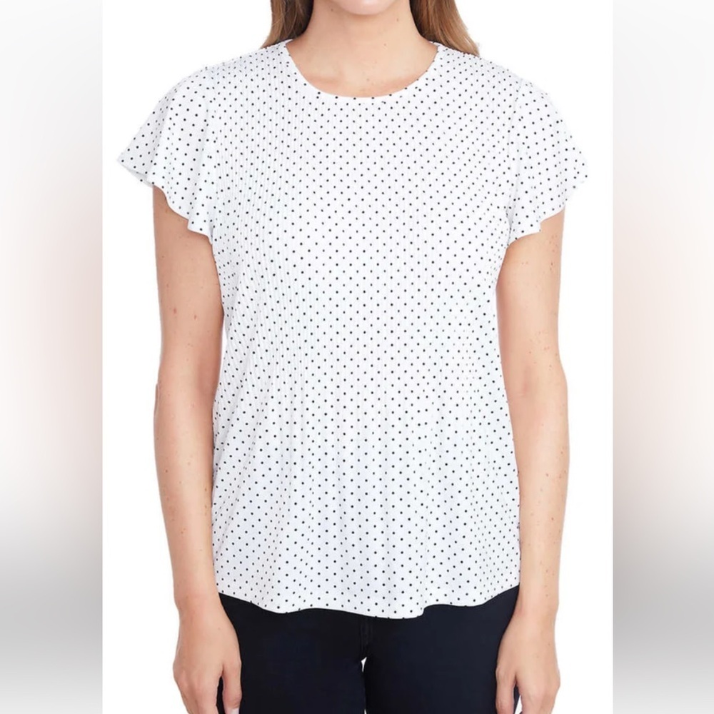 Philosophy polkadot crewneck bell short sleeve blouse XXL  NWOT